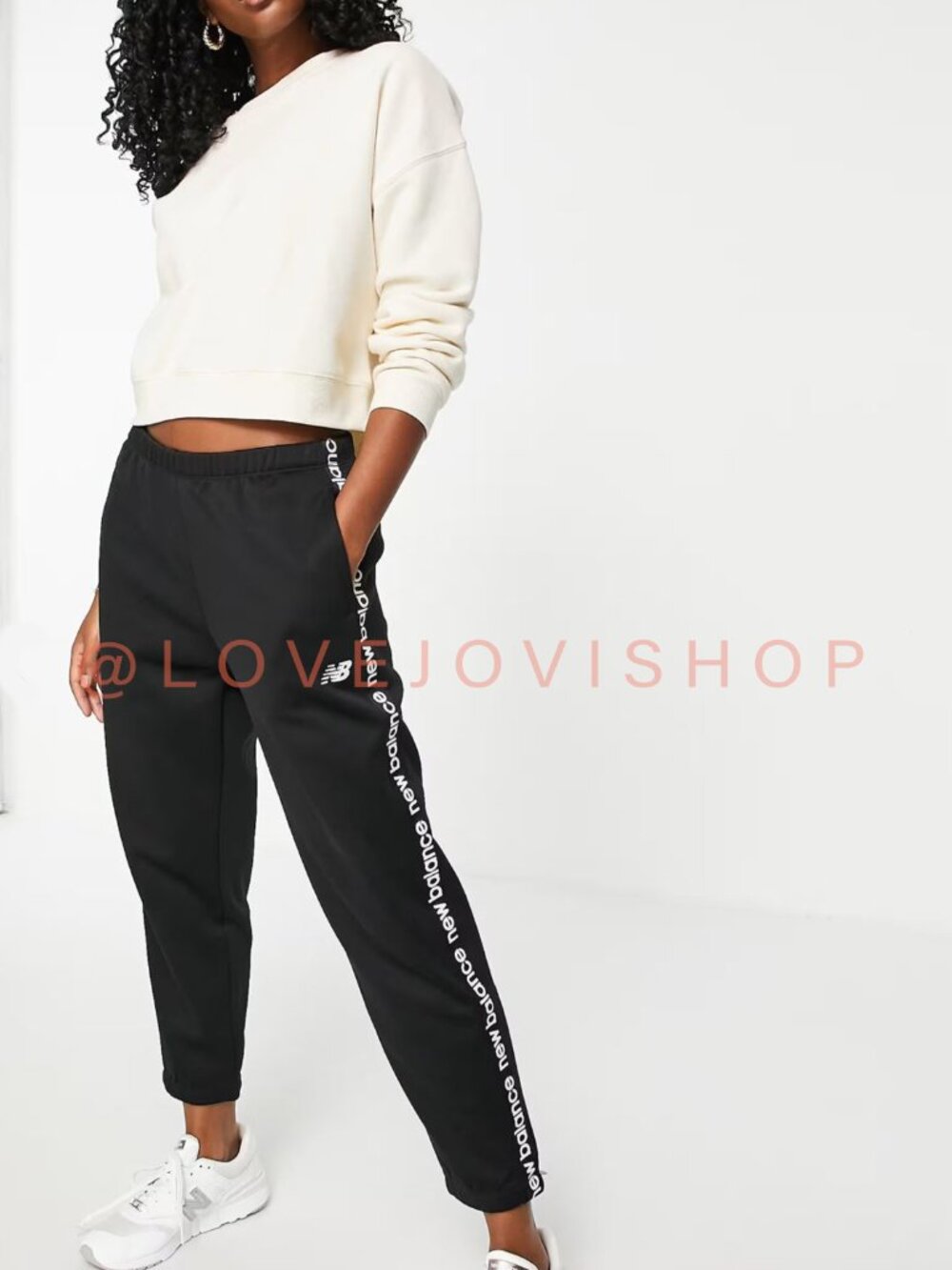 Athleisure | New Balance Joggers Logo Tape Black Track Pants | Large | NWOT